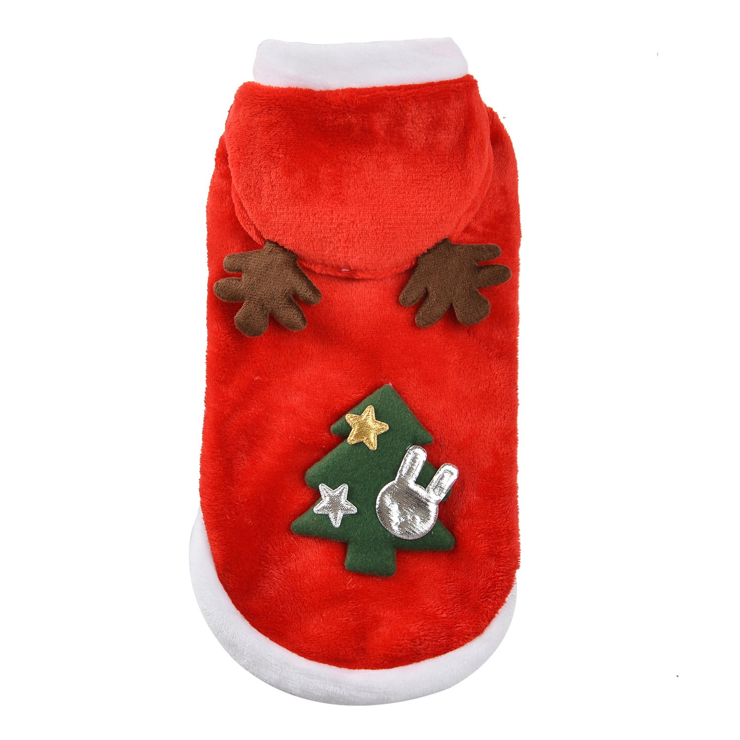 Coral Fleece Dog Clothes Christmas Santa Elk Flannel Hoodie 3