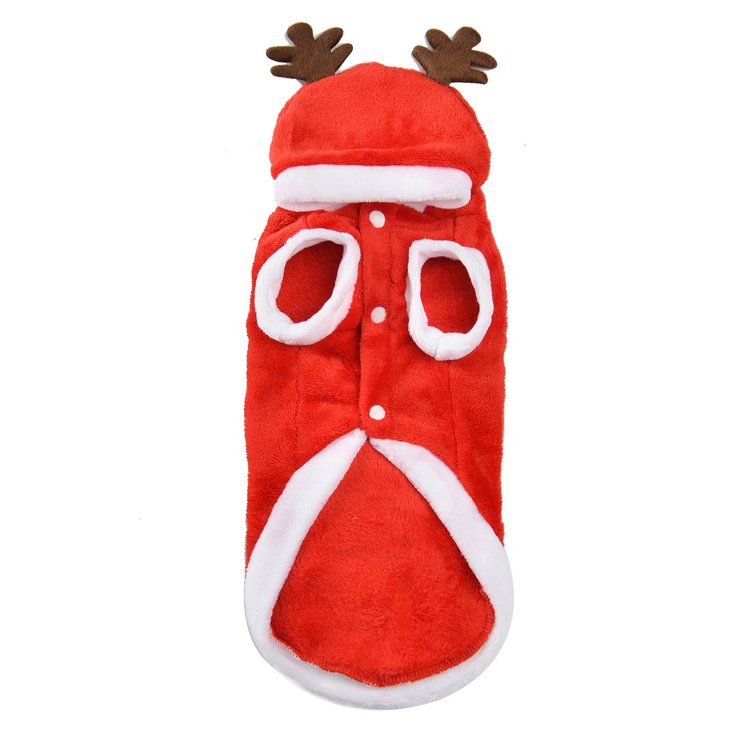 Coral Fleece Dog Clothes Christmas Santa Elk Flannel Hoodie 5