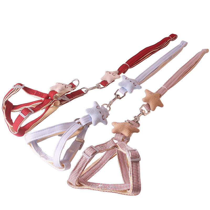 Nylon Dog Harness and Leash Set Starfish Design Adjustable 3
