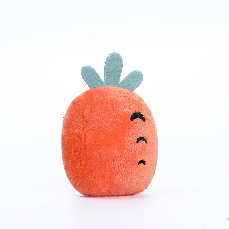 Plush Dog Toy Fruit Shape Squeaky Soft Small Size 8