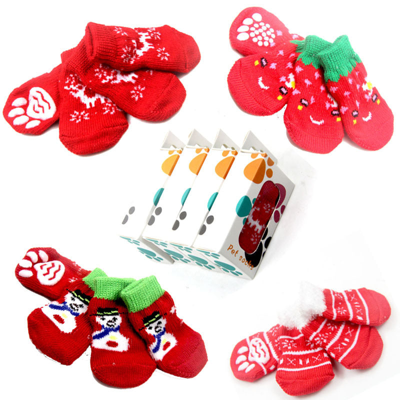 Cotton Dog Warm Socks Christmas Holiday 4 Pack Set