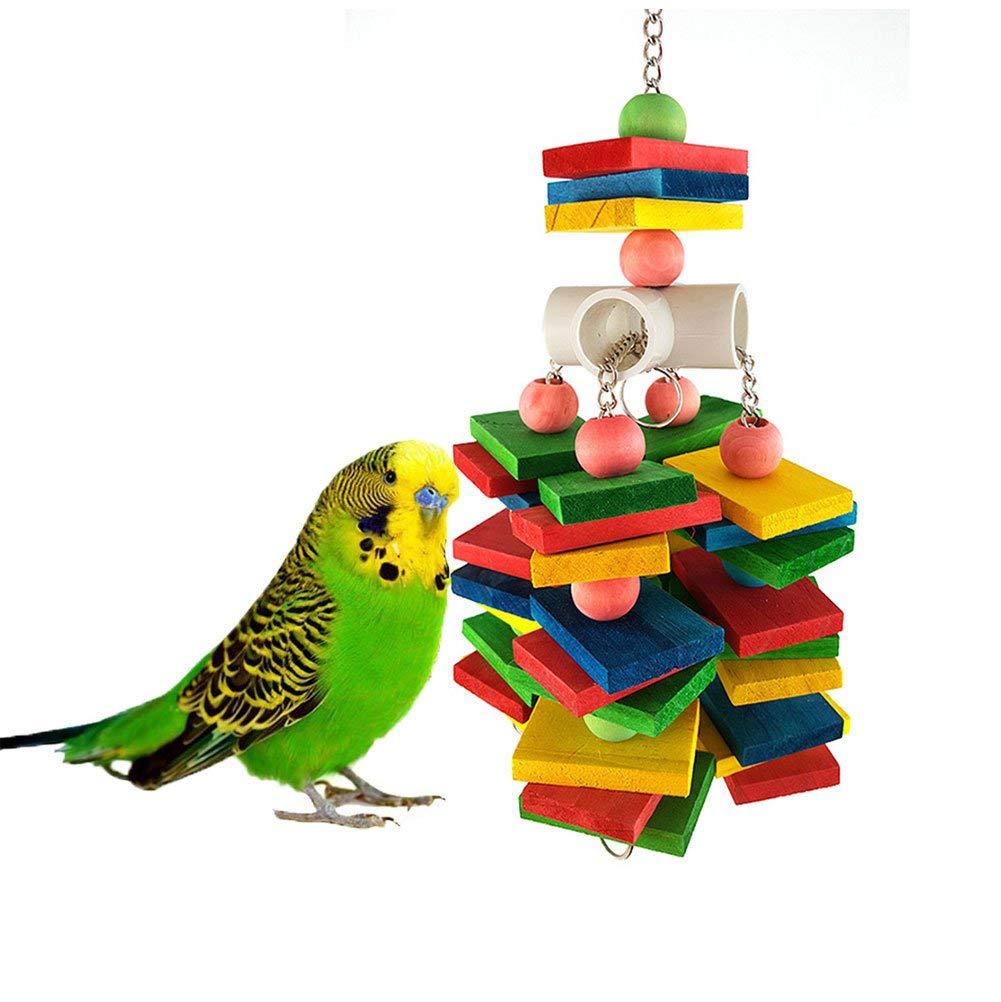 Wooden Parrot Chew Toy Hanging Bird Cage Accessory 30x10cm 2