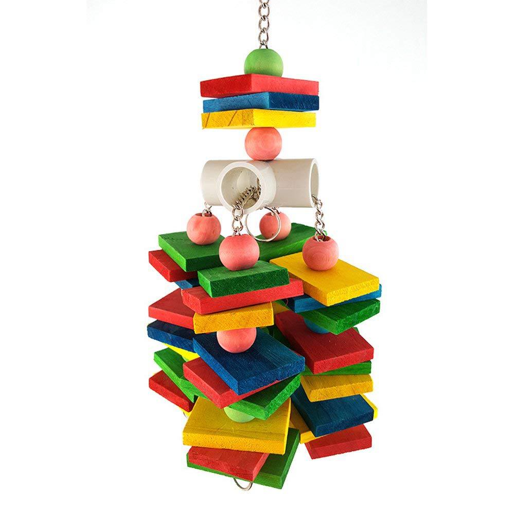 Wooden Parrot Chew Toy Hanging Bird Cage Accessory 30x10cm 4