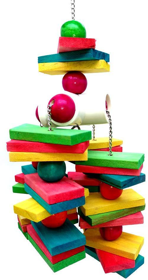 Wooden Parrot Chew Toy Hanging Bird Cage Accessory 30x10cm 3