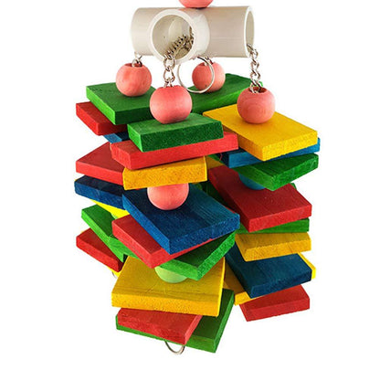Wooden Parrot Chew Toy Hanging Bird Cage Accessory 30x10cm 5