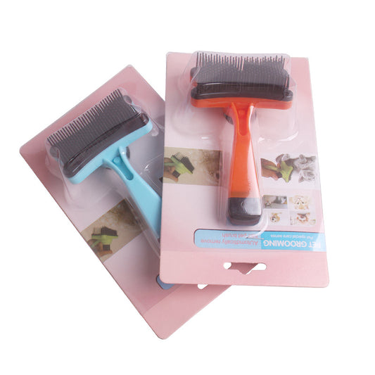Plastic Dog Grooming Brush Hair Removal Comb 12.5 x 7.5cm