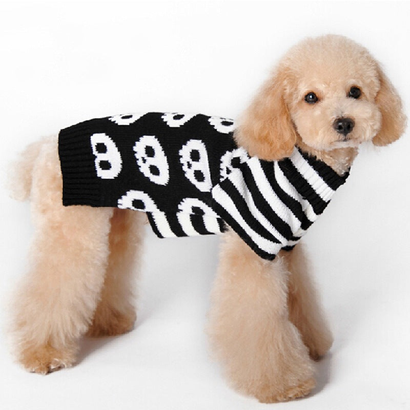 Halloween Dog Sweater Skull Knit Soft Comfortable 3