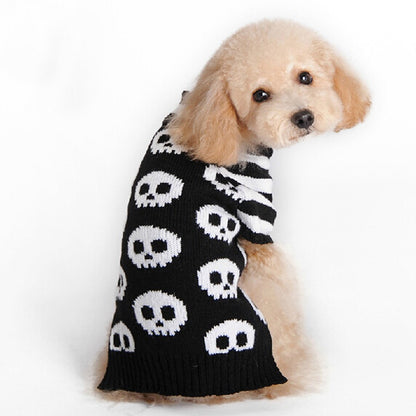 Halloween Dog Sweater Skull Knit Soft Comfortable 2