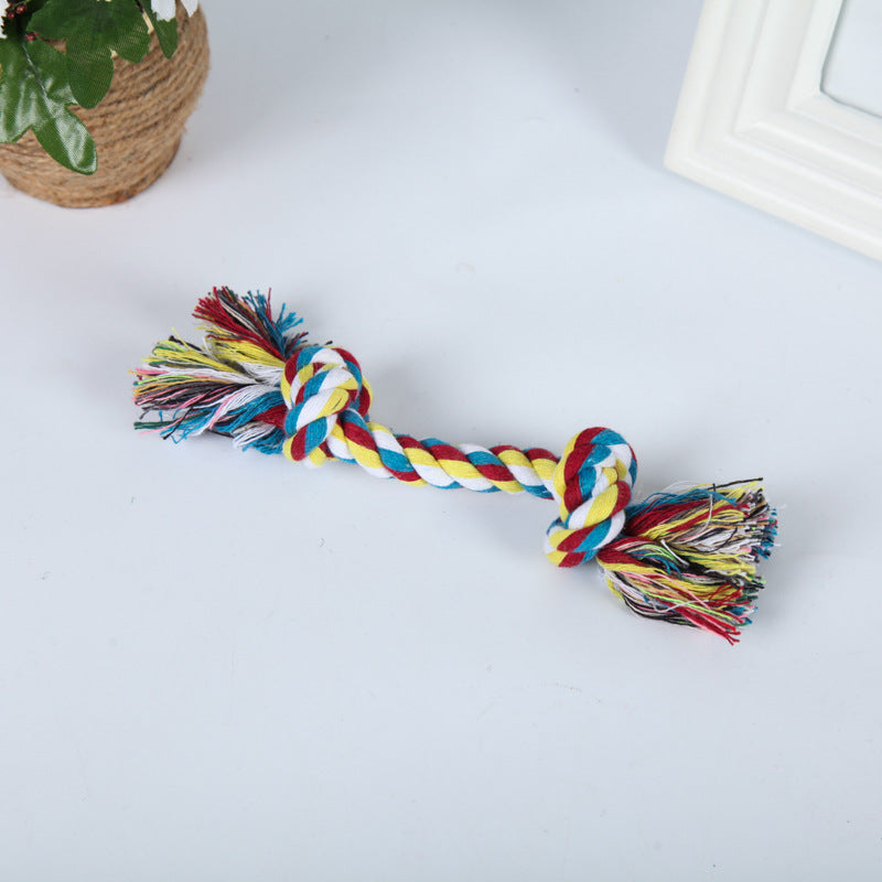 Knotted Cotton Dog Chew Toy Durable Double Knot Rope for Dogs 2