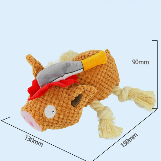 Plush Pig Dog Toy Soft Squeaky Interactive Chew Toy