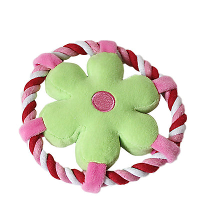 Plush Dog Fetch Toy Flying Disc Soft Interactive 14x14cm 7