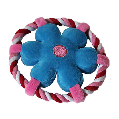 Plush Dog Fetch Toy Flying Disc Soft Interactive 14x14cm 5