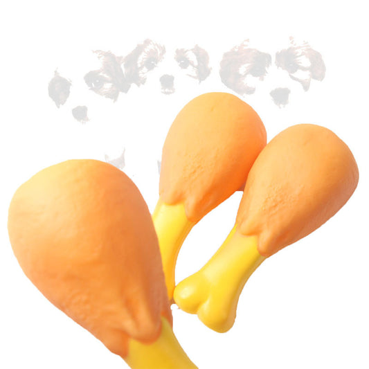 Simulation Chicken Leg Squeaky Dog Toy Vinyl 13.7x5cm