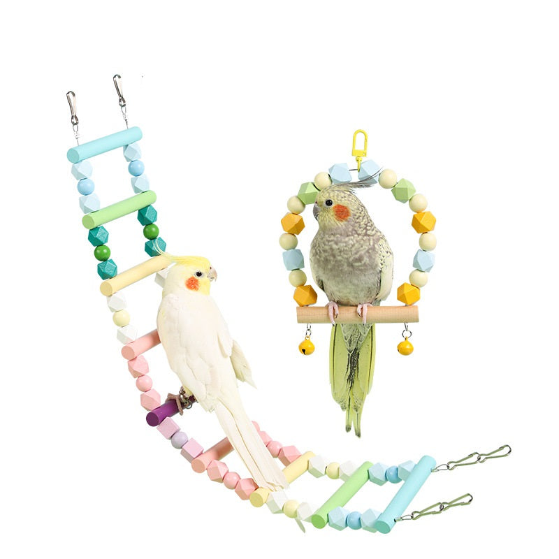 Wooden Parrot Swing Ladder Cage Toy for Parrots 3