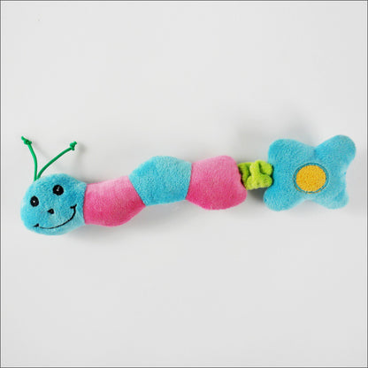 Flower Caterpillar Plush Dog Toy Soft Interactive Squeaky 5