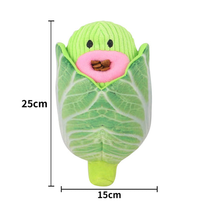 Squeaky Plush Dog Toy Vegetable Shape Food Leakage Interactive 3