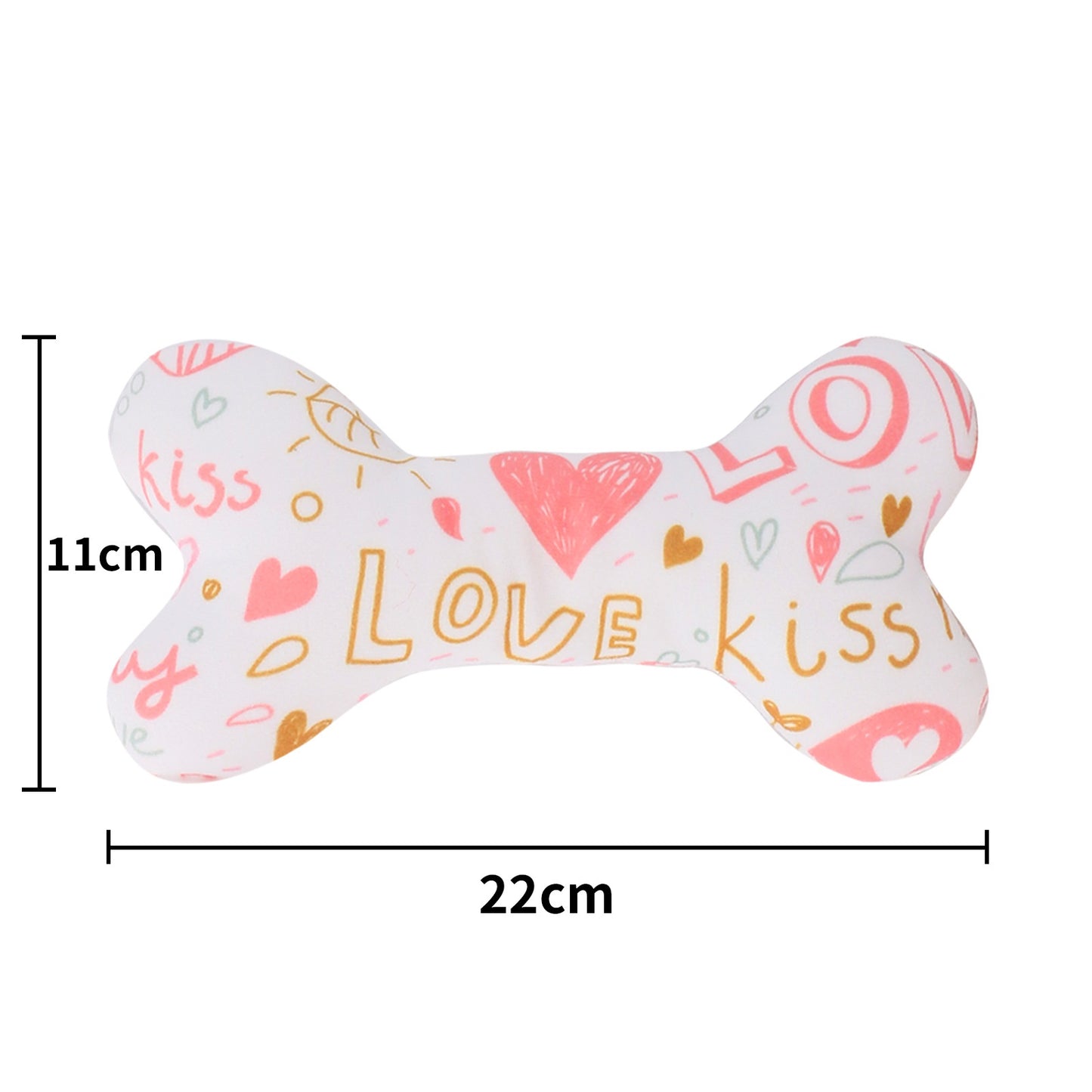 Valentine Bone Squeaky Plush Dog Toy Soft Durable 11x22cm 5