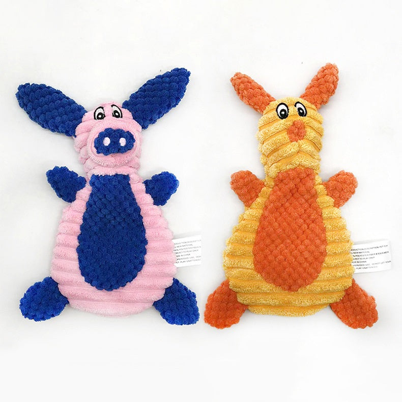 Cartoon Animal Plush Dog Toy Soft Squeaky Rabbit Pig