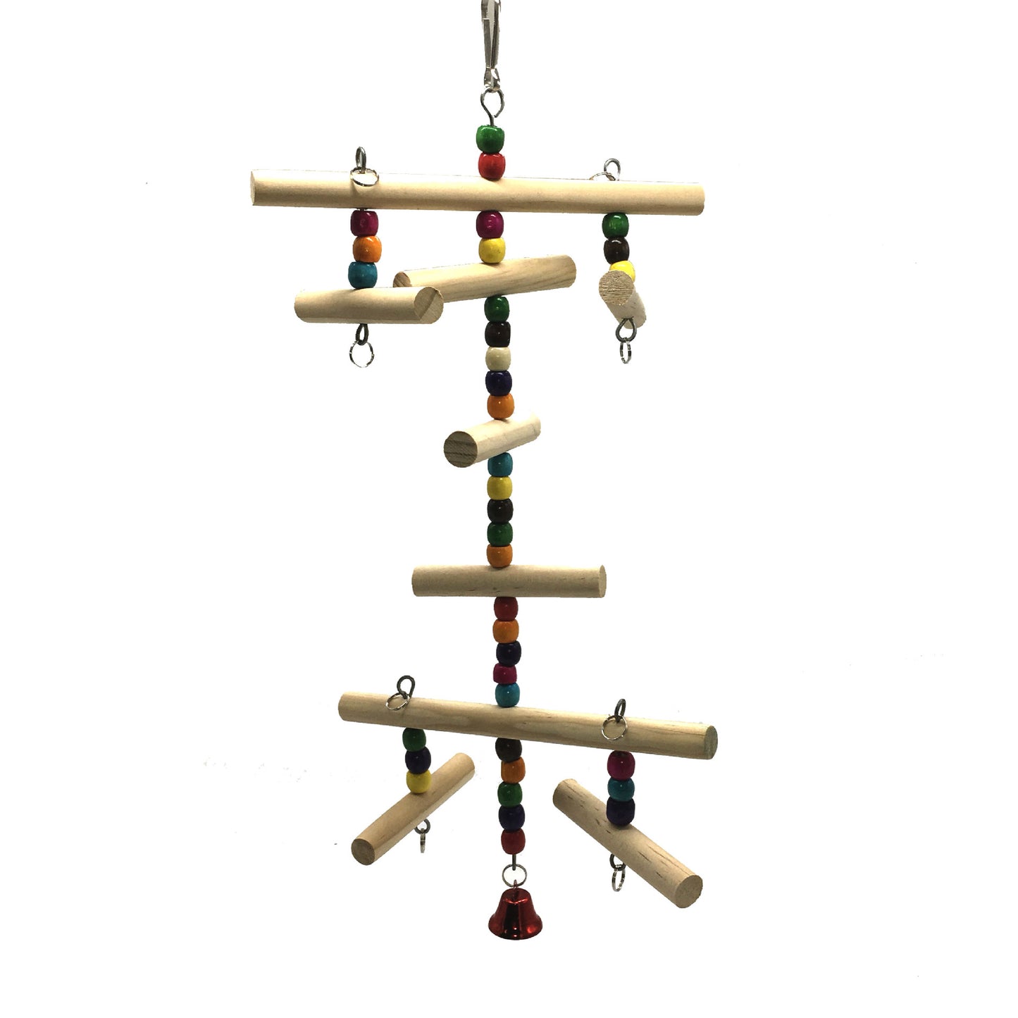 Wooden Parrot Chew Toy Hanging String Bird Cage Accessory 2