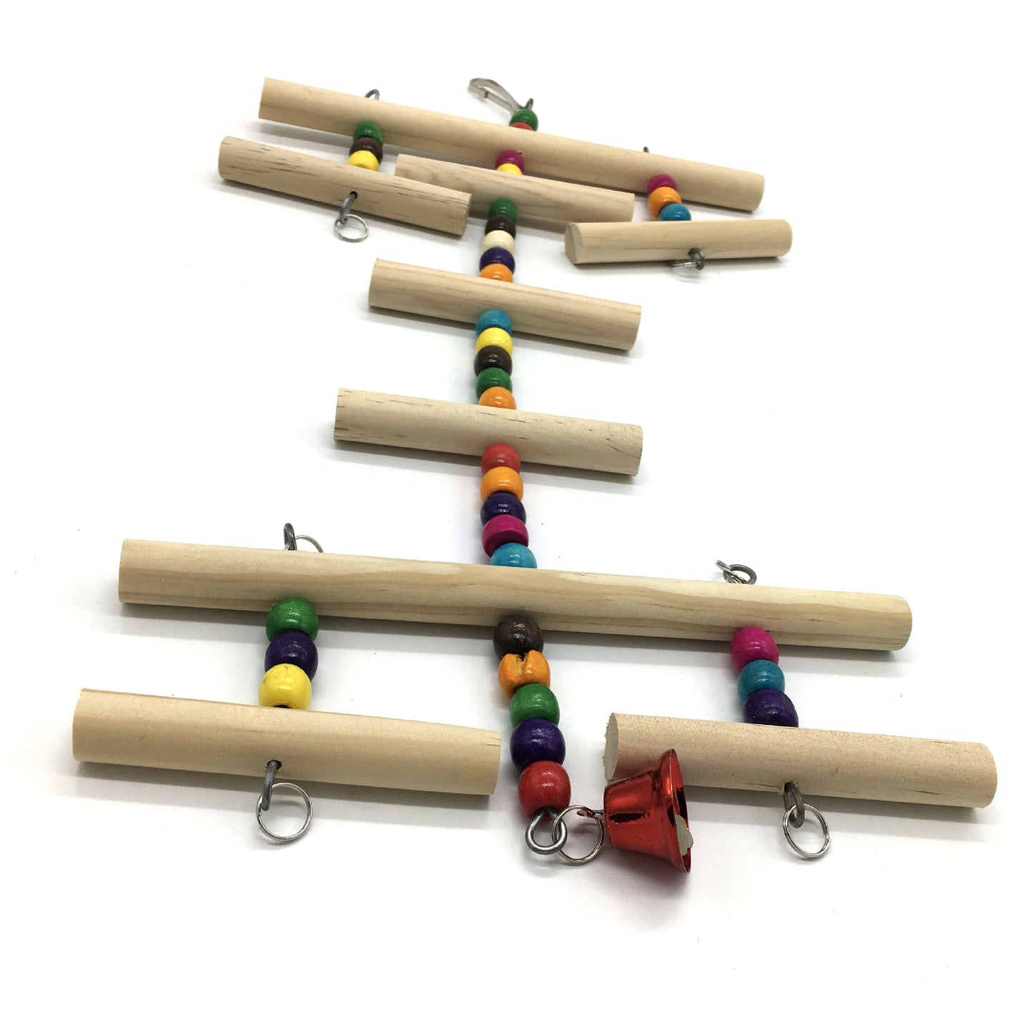 Wooden Parrot Chew Toy Hanging String Bird Cage Accessory 4