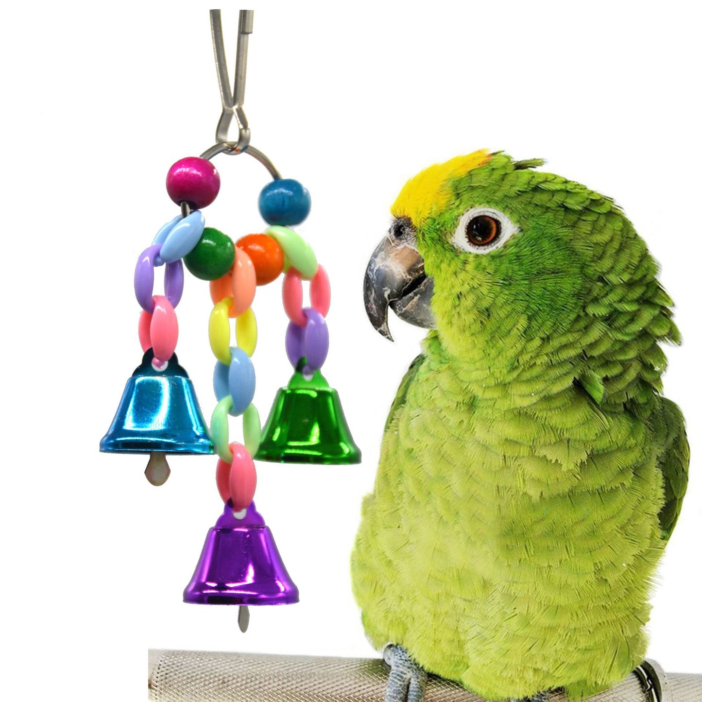 Plastic Parrot Cage Bell String Hanging Toy Small and Large