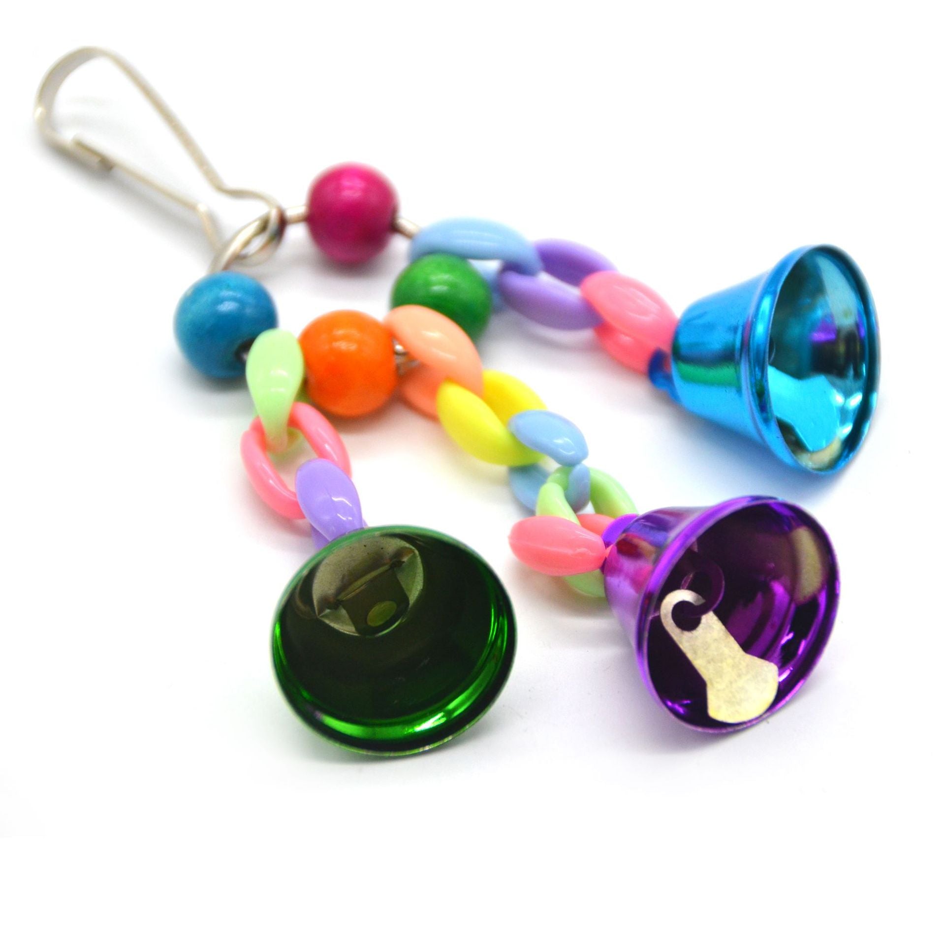 Plastic Parrot Cage Bell String Hanging Toy Small and Large 3