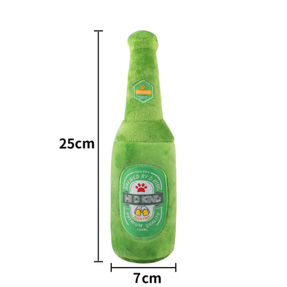 Plush Dog Toy Beer Bottle and Beer Glass Soft Squeaky Toy 5