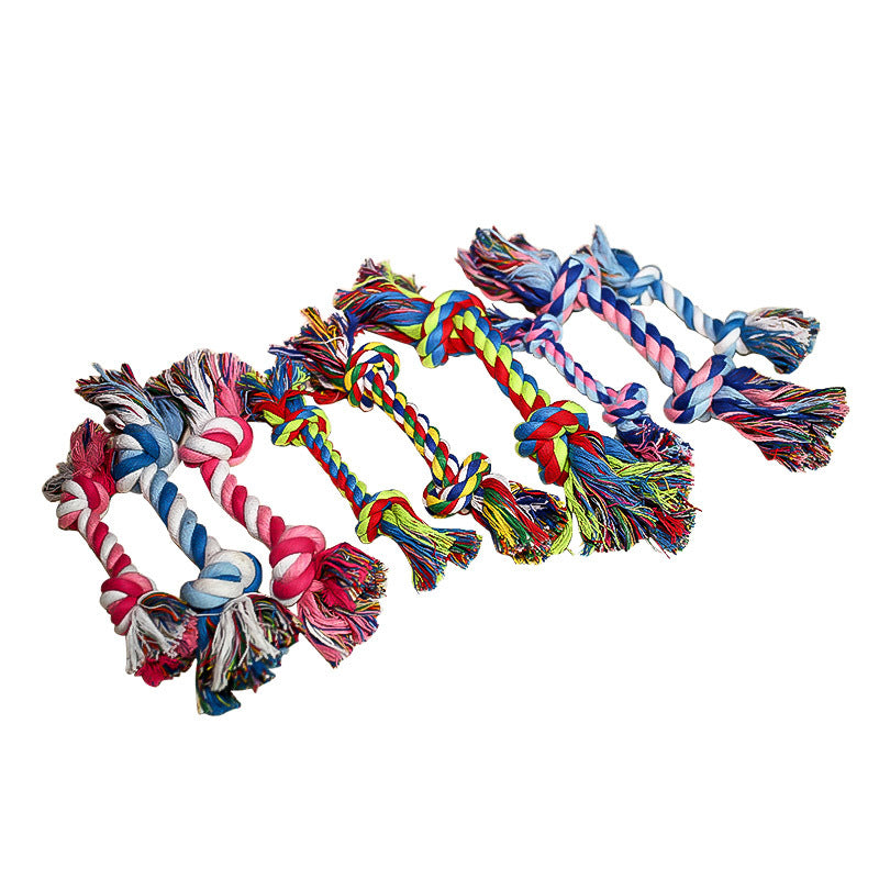 Knotted Cotton Dog Chew Toy Durable Double Knot Rope for Dogs