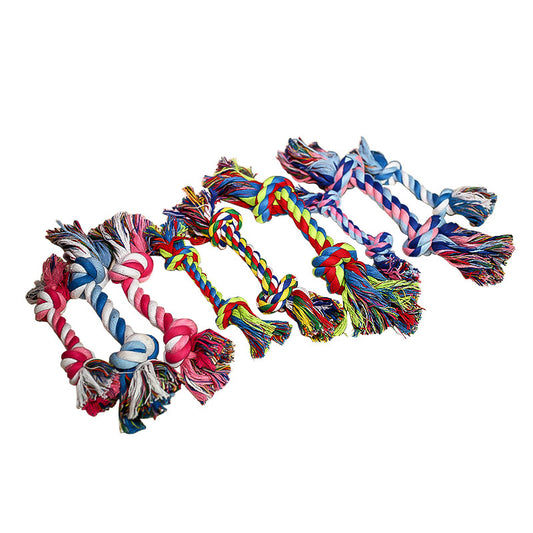 Knotted Cotton Dog Chew Toy Durable Double Knot Rope for Dogs