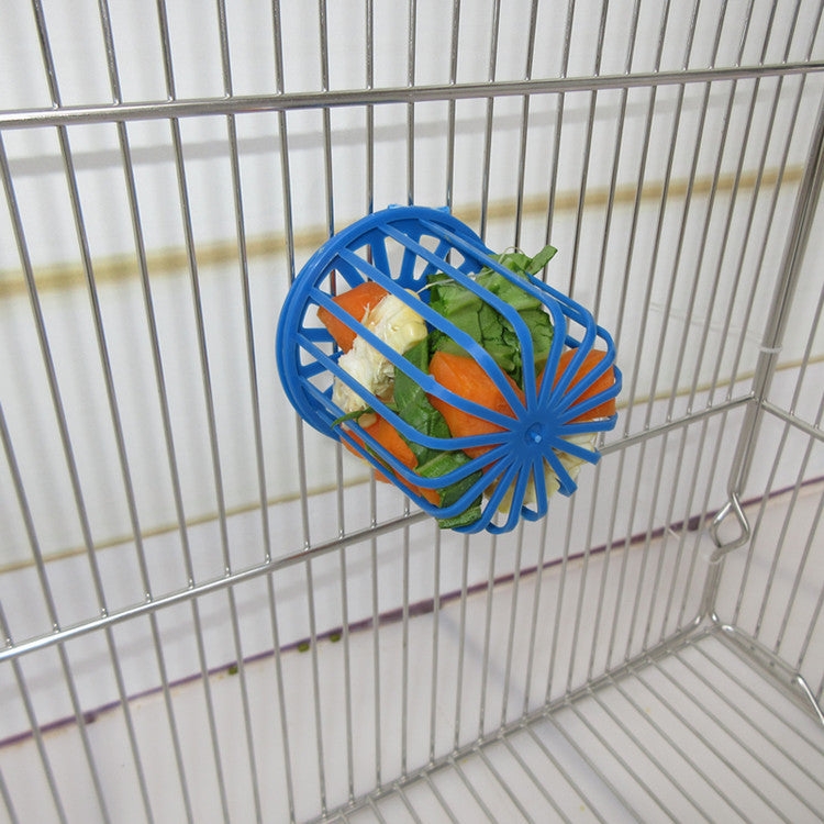Plastic Parrot Foraging Toy Fruit Vegetable Basket 7.5x7.5x7cm 2