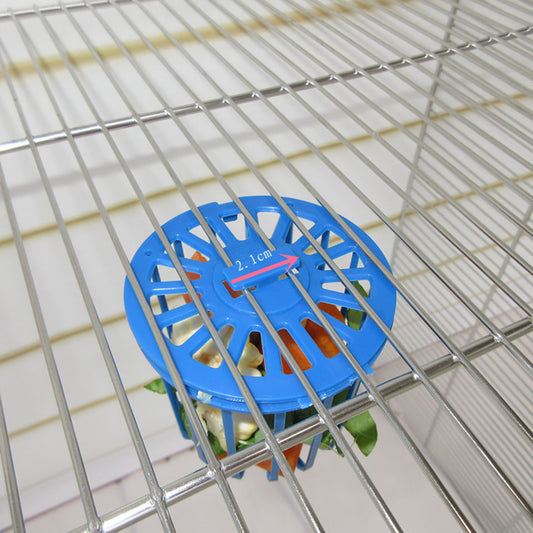 Plastic Parrot Foraging Toy Fruit Vegetable Basket 7.5x7.5x7cm