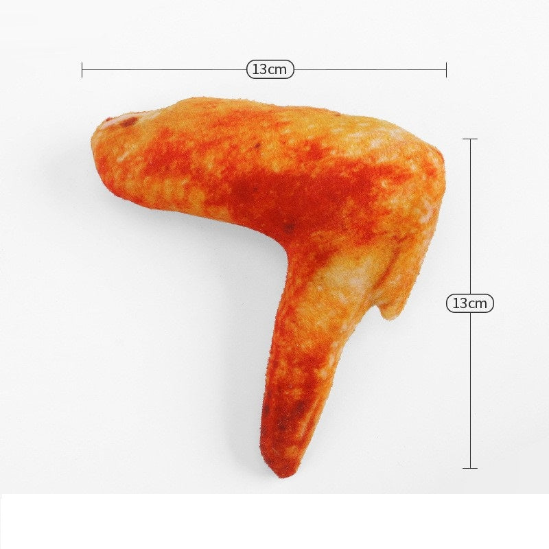 Plush Dog Chew Toy Simulation Food Shapes Chicken Wings Hot Dog Croissant 4