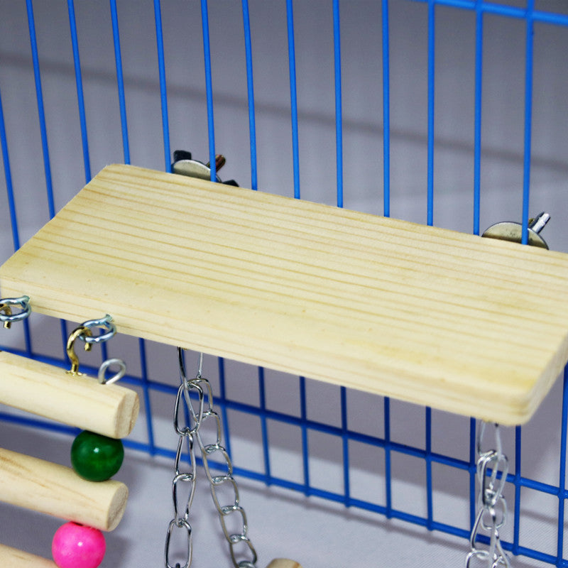 Wooden Parrot Springboard Ladder Hanging Climbing Toy 4