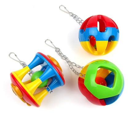 Plastic Parrot Toy Bell Ball Hanging Cage Accessory 2
