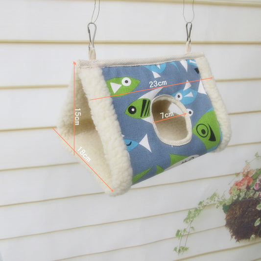 Cotton Bird Hammock Warm Thickened Triangle Parrot Nest 23cm