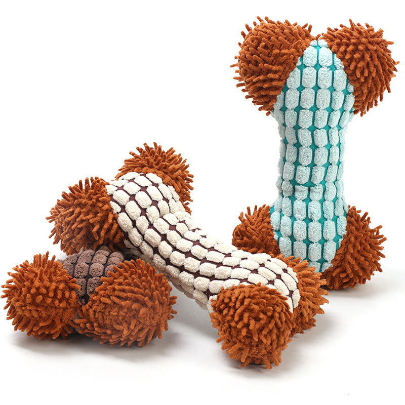 Cartoon Bone Plush Dog Squeaky Toy 20x11cm 5