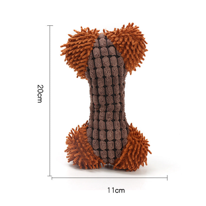 Cartoon Bone Plush Dog Squeaky Toy 20x11cm 2