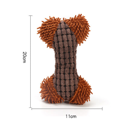Cartoon Bone Plush Dog Squeaky Toy 20x11cm 2