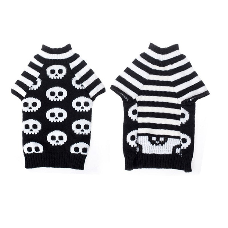 Halloween Dog Sweater Skull Knit Soft Comfortable 5