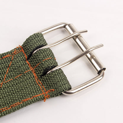 Nylon Dog Collar Adjustable Army Green with Metal Buckle