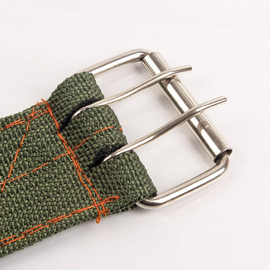 Nylon Dog Collar Adjustable Army Green with Metal Buckle