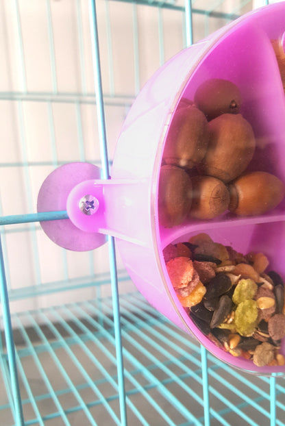 Plastic Parrot Feeder Compartment Food Box Cage Accessory 2