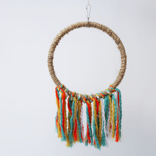 Sisal Cotton Parrot Chew Toy Hanging Cotton Ring 14cm and 20cm