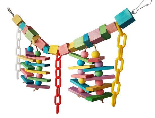 Wooden Parrot Climbing Toy Suspension Bridge Soft Bridge