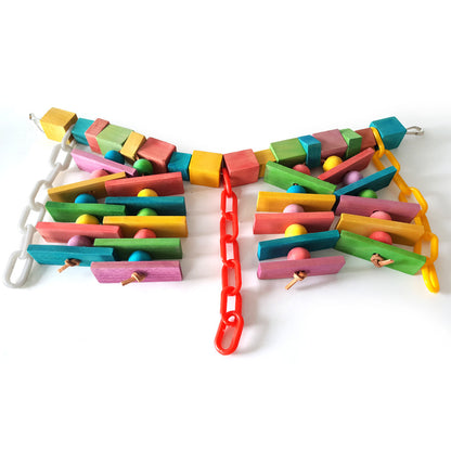 Wooden Parrot Climbing Toy Suspension Bridge Soft Bridge 2