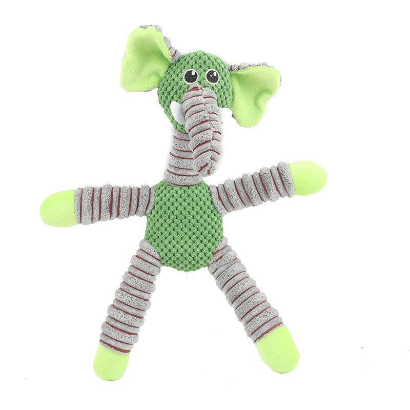 Squeaky Plush Dog Toy Elephant Bear Pig Soft Corn Velvet 7