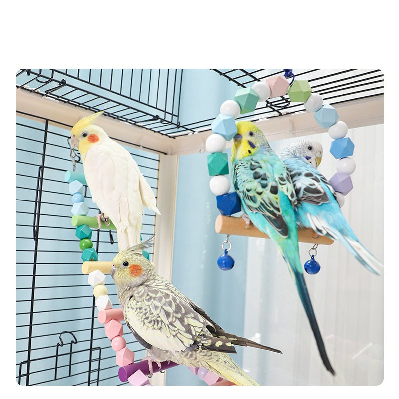 Wooden Parrot Swing Ladder Cage Toy for Parrots 2
