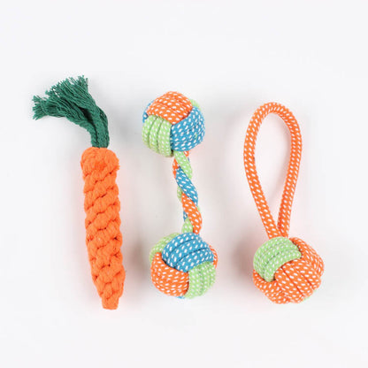 Cotton Dog Rope Toy Durable Chew Tug Interactive