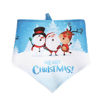 Polyester Dog Bandana Christmas Design Adjustable Neck Size