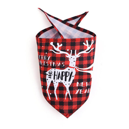Christmas Dog Bandana Polyester Reindeer Print Adjustable Neck 2
